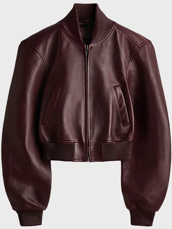 Honest Renovations S04 Lizzy Mathis Burgundy Leather Jacket