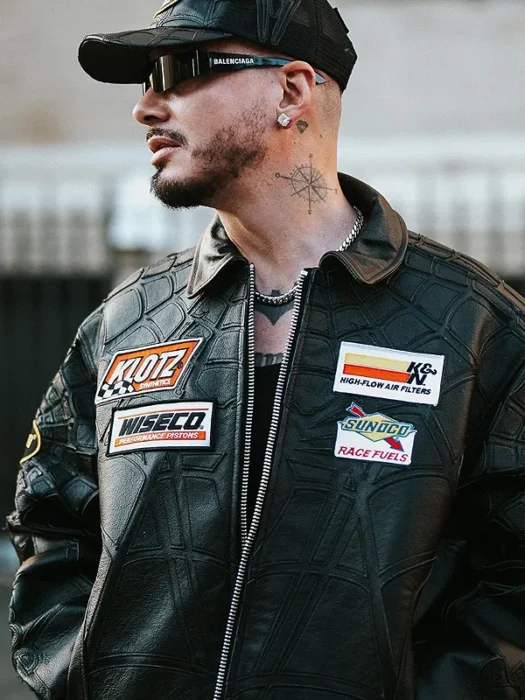 J Balvin Spider Web Black Jacket
