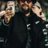 Jason Momoa All Black VS Fiji Rugby Bomber Jacket