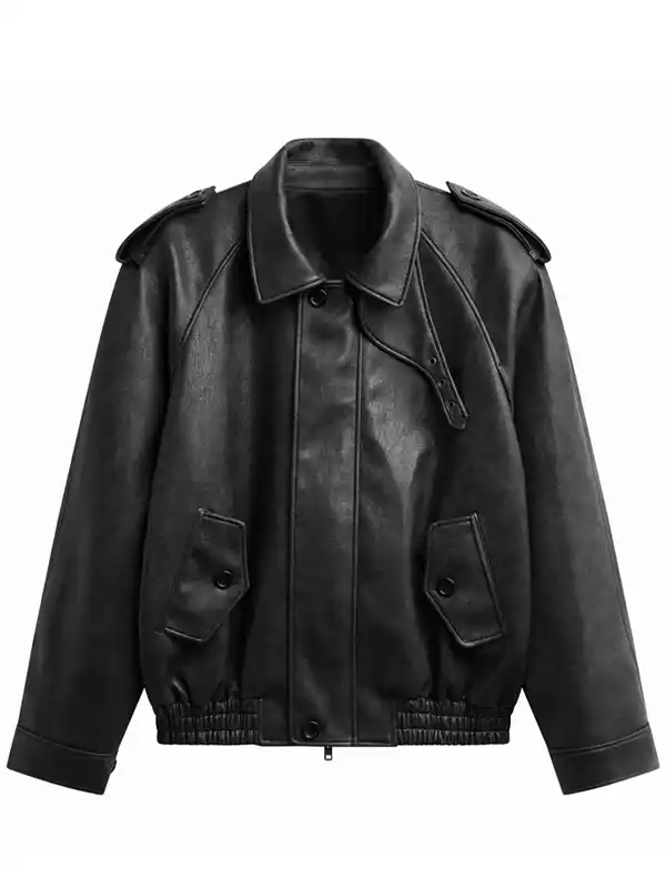 Jessica Alba Leather Black Jacket