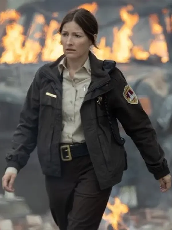 Kelly Macdonald Dark Brown Cotton Jacket