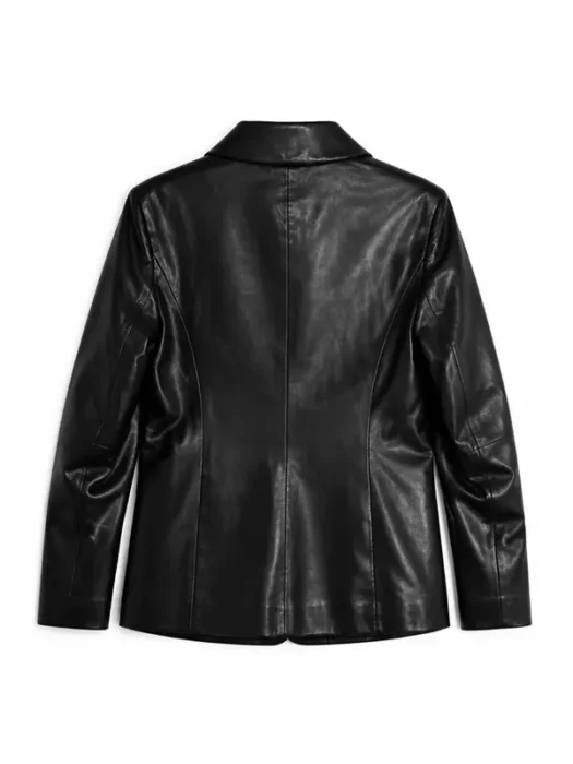 Leanne S02 Kristen Johnston Black Leather Blazer Back
