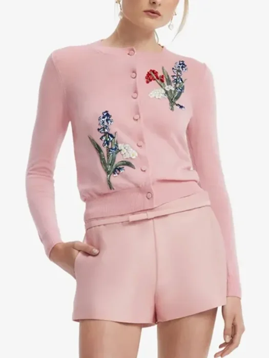 Lili Reinhart Pink Cardigan