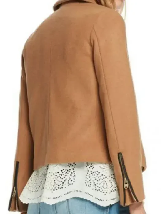 Lili Reinhart Riverdale Brown Suede Leather Jacket Back