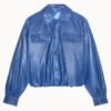 Lizzie Mathis Blue Leather Jacket