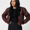 Lizzy Mathis Burgundy Leather Jacket