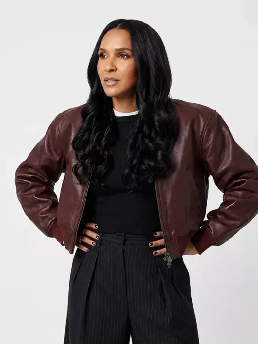 Lizzy Mathis Burgundy Leather Jacket