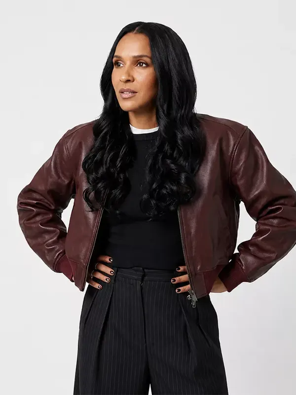 Lizzy Mathis Burgundy Leather Jacket