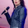 Lollapalooza Music Festival Ellie Rowsell Black Leather Jacket