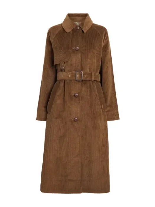 London FW 2026 Sienna Miller Brown Suede Coat