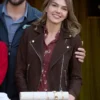 Love Finds You 2026 Aimee Teegarden Brown Jacket