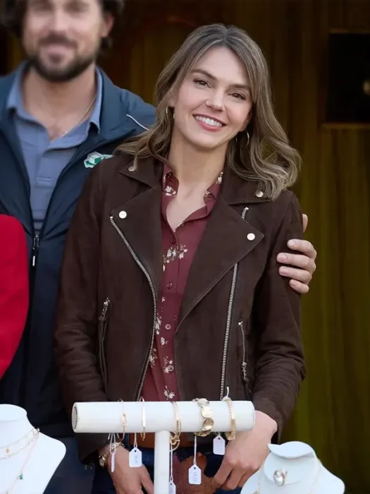 Love Finds You 2026 Aimee Teegarden Brown Jacket