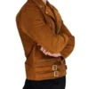 Mens Brown Moto Suede Jacket