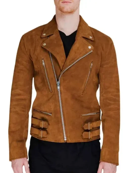 Mens Brown Suede Leather Jacket