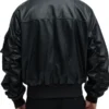 Men’s Oversized Leather Bomber Jacket Back