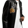 Mens Patched Black Bomber Jacket