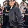 NY Fashion Week 2026 Demi Moore Black Satin Jacket