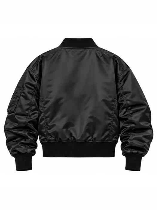 NY Fashion Week 2026 Demi Moore Black Satin Jacket Back