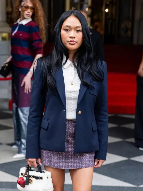 NY Fashion Week Sunisa Lee Navy Blazer
