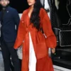 NY Fashion Week Teyana Taylor Red Coat