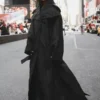 NYC 2026 Gal Gadot Black Cotton Coat