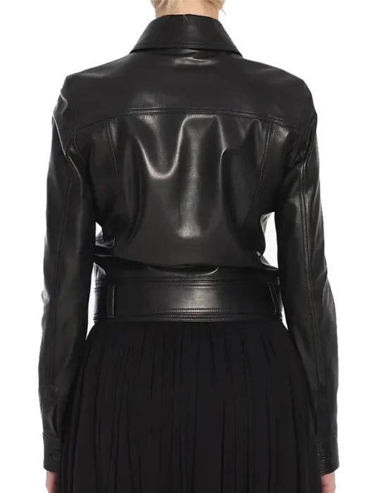 NYC Webster Hall Selena Gomez Black Leather Jacket Back