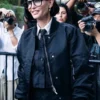 New York Fashion Week Demi Moore Black Satin Jacket