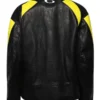 R&B Tour Chris Brown Yellow Leather Jacket Back