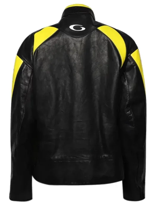 R&B Tour Chris Brown Yellow Leather Jacket Back