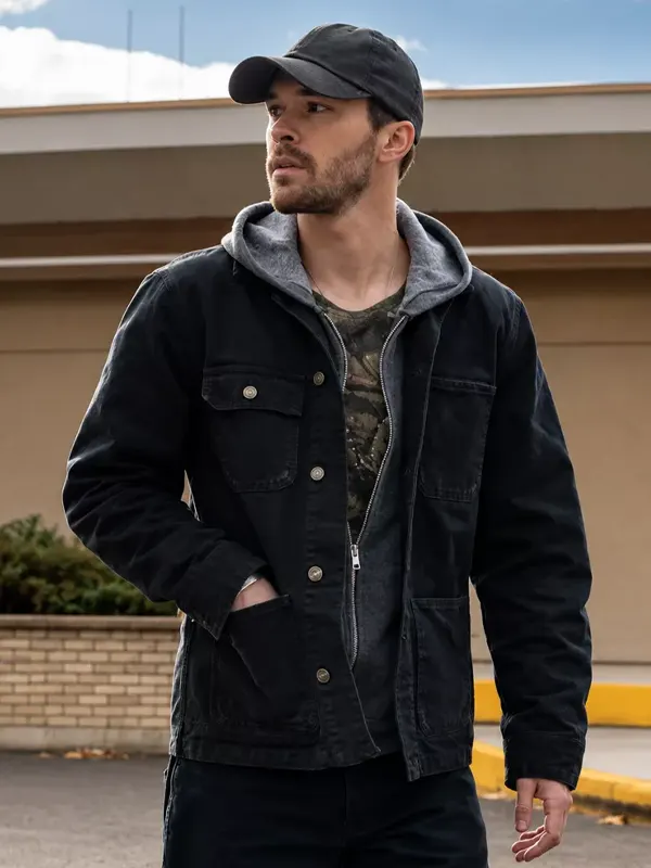 Ransom Canyon S02 Jack Schumacher Black Cotton Jacket