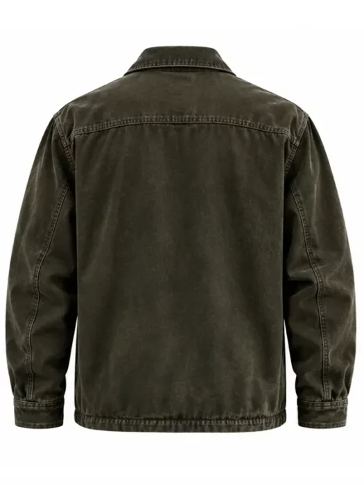 Reacher S4 Alan Ritchson Olive Green Jacket Back