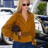 The Drew Barrymore Show Lili Reinhart Mustard Leather Jacket