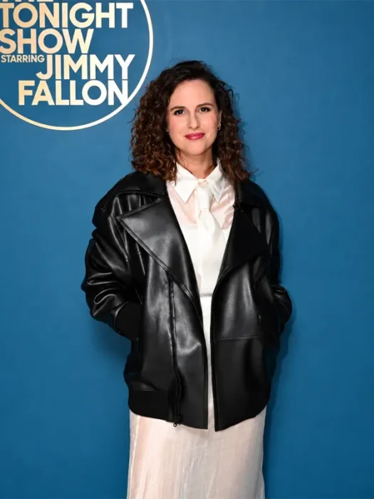The Tonight Show 2026 Rachael Gunn Leather Black Jacket