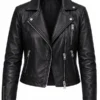 US Open Tennis Karen Gillan Black Leather Jacket