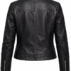 US Open Tennis Karen Gillan Black Leather Jacket Back