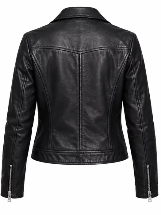 US Open Tennis Karen Gillan Black Leather Jacket Back