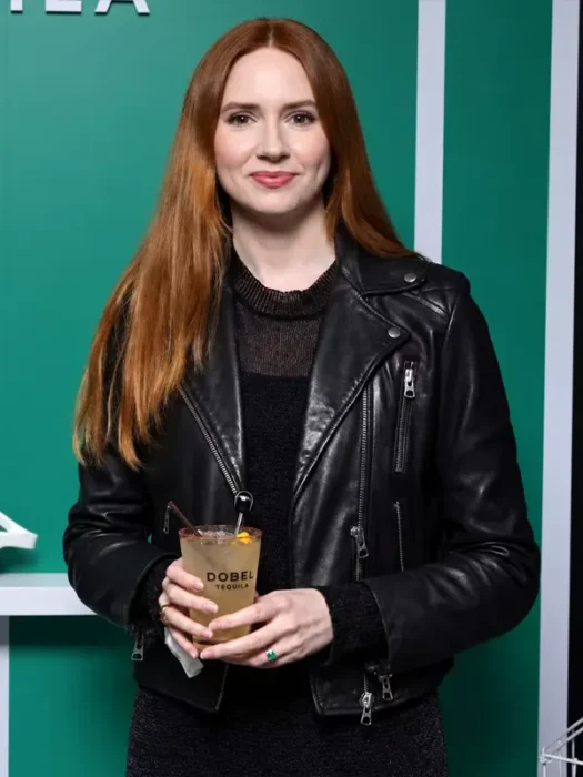 US Open Tennis Karen Gillan Leather Black Jacket
