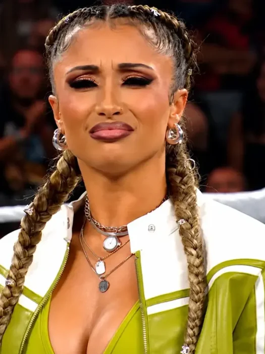 WWE Kelani Jordan Croped Leather Jacket