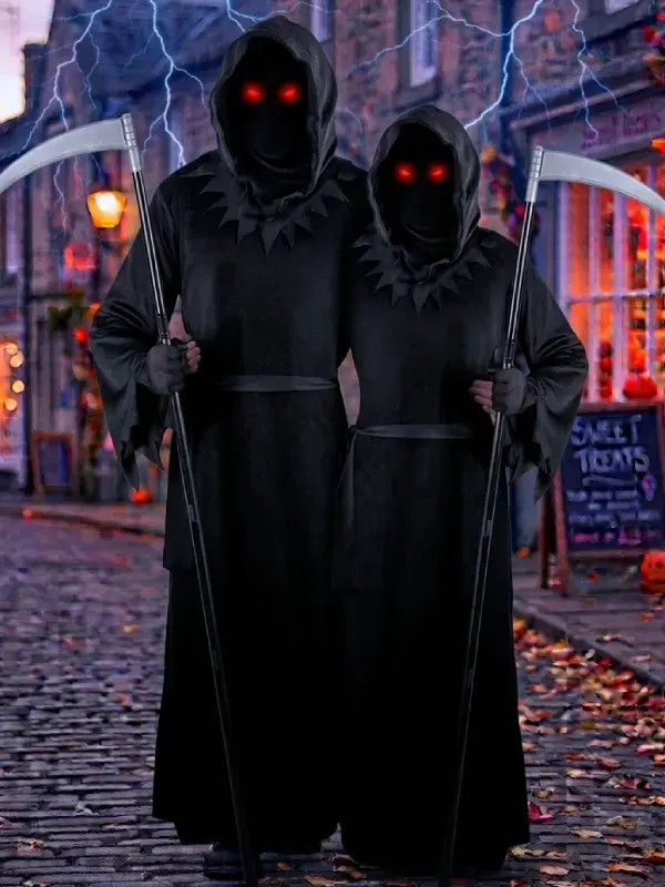Halloween Grim Reaper Black Couple Costume