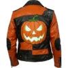 Halloween Patchwork Leather Jacket Back