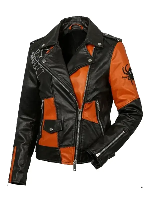 Halloween Patchwork Leather Jacket