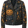Halloween Pumpkin Biker Jacket