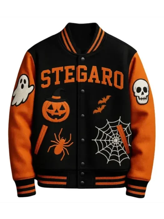 Halloween Pumpkin Varsity Jacket