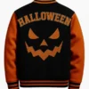 Halloween Pumpkin Varsity Jacket Back