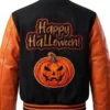 Pumpkin Black And Orange letterman Jacket Back