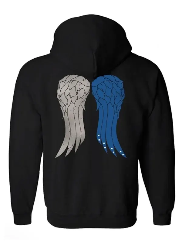 The Walking Dead Daryls Wings Zip Up Hoodie Back