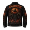 Trick or Treat Pumpkin Gothic Denim Coat Back